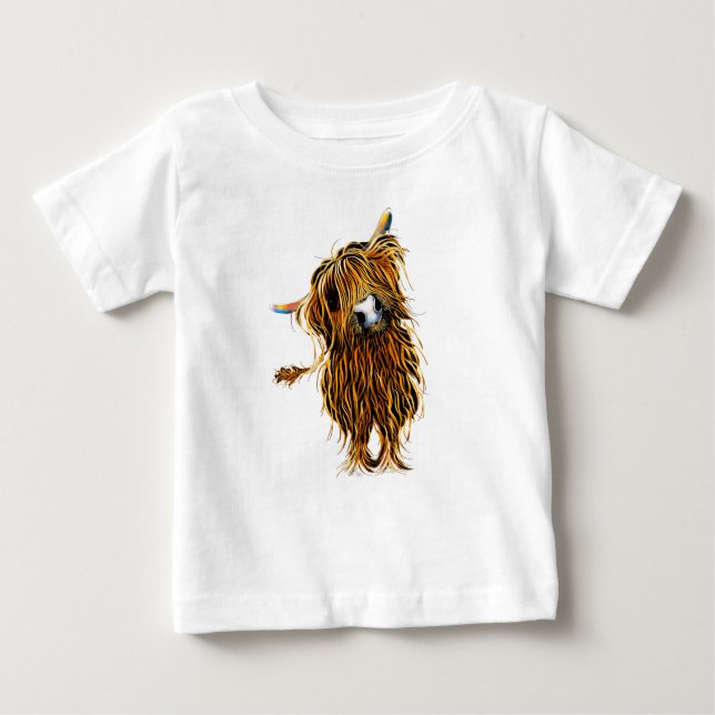 Highland Cow Print T-SHiRT ' CoooWeee ' (Front)