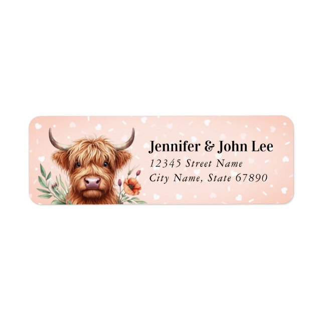 Highland Cow Return Address Labels (Front)