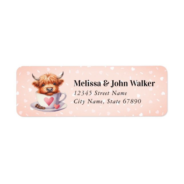 Highland Cow Return Address Labels (Front)
