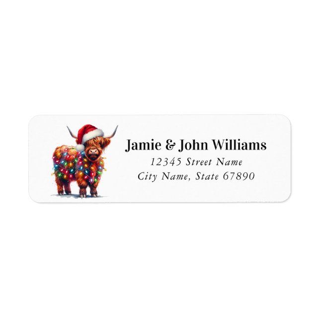Highland Cow Return Address Labels (Front)