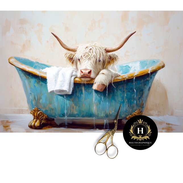 Highland Cow Rustic Boho Bath Tub Spa Decoupage Tissue Paper (Creator Uploaded)
