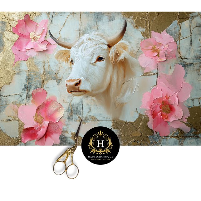 Highland Cow Rustic Boho Farmhouse Decoupage Tissue Paper (Creator Uploaded)