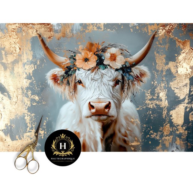 Highland Cow Rustic Boho Farmhouse Decoupage Tissue Paper (Creator Uploaded)