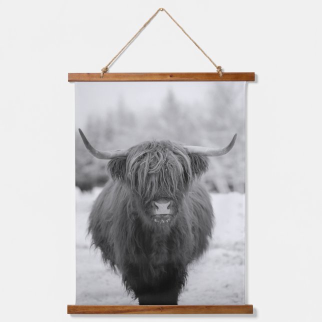  Highland Cow Rustic Farmhouse art  Hanging Tapestry (Front)