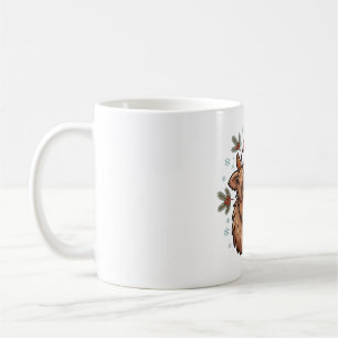 Highland Cow Santa Hat Christmas Animal Art Coffee Mug
