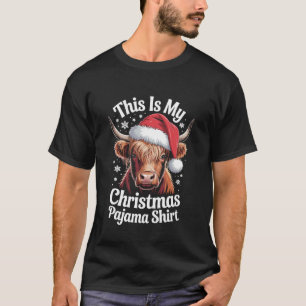 Highland Cow Santa Hat Christmas Highland Cattle X T-Shirt