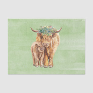 Highland Cow Scotland Mama Baby Eucalyptus Tissue Paper