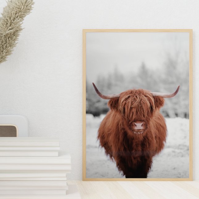 Highland Cow Scotland Rustic Farm Poster  (Creator Uploaded)