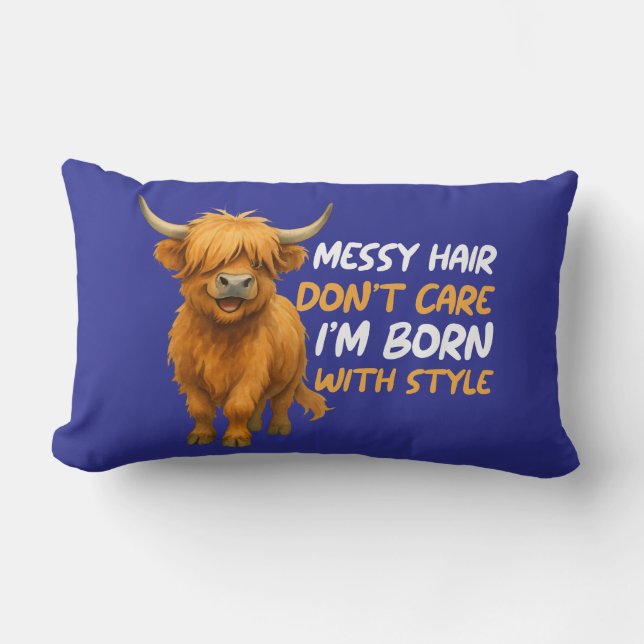 highland cow, scottish cow, scotland, scotland cow lumbar cushion (Front)