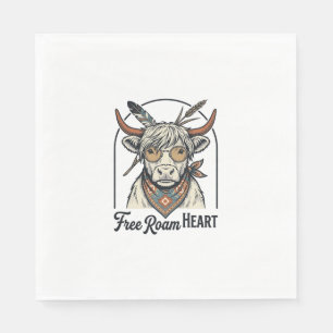 Highland Cow Shirt Free Spirit Vintage Engraving A Napkin