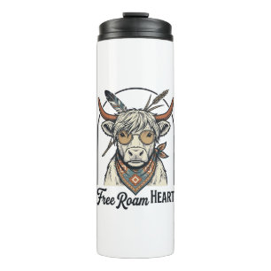 Highland Cow Shirt Free Spirit Vintage Engraving A Thermal Tumbler