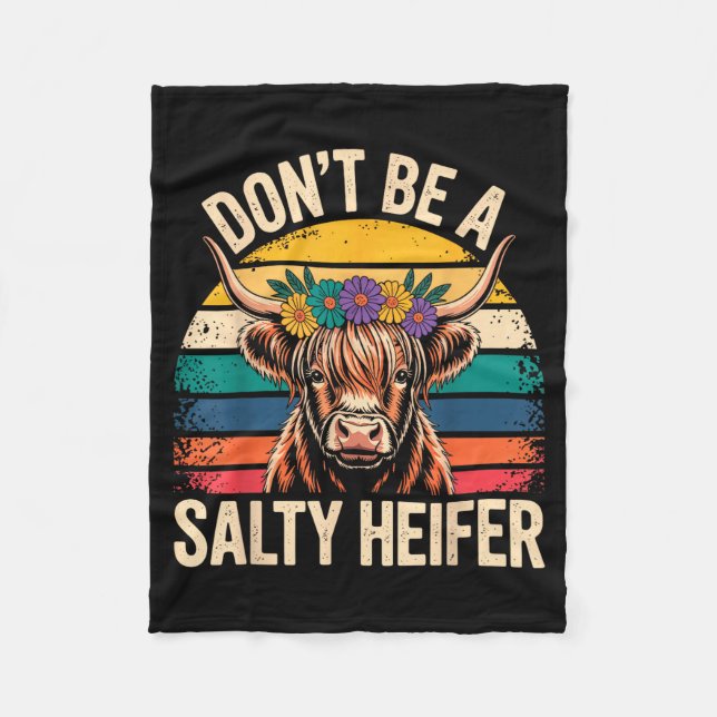 Highland Cow Shirt Funny Men Women  Fleece Blanket (Front)