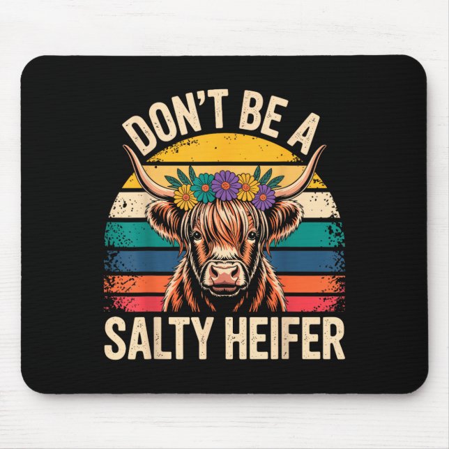 Highland Cow Shirt Funny Men Women  Mouse Pad (Front)