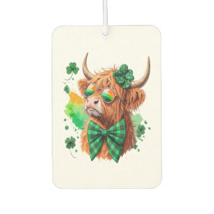 Highland Cow St Patrick�s Png, Lucky Cow Car Air Freshener