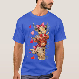 Highland Cow Stack Girls Cute Farm Animal Lovers T-Shirt