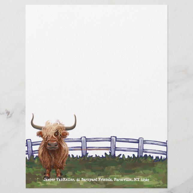 Highland Cow Stationery (Front)