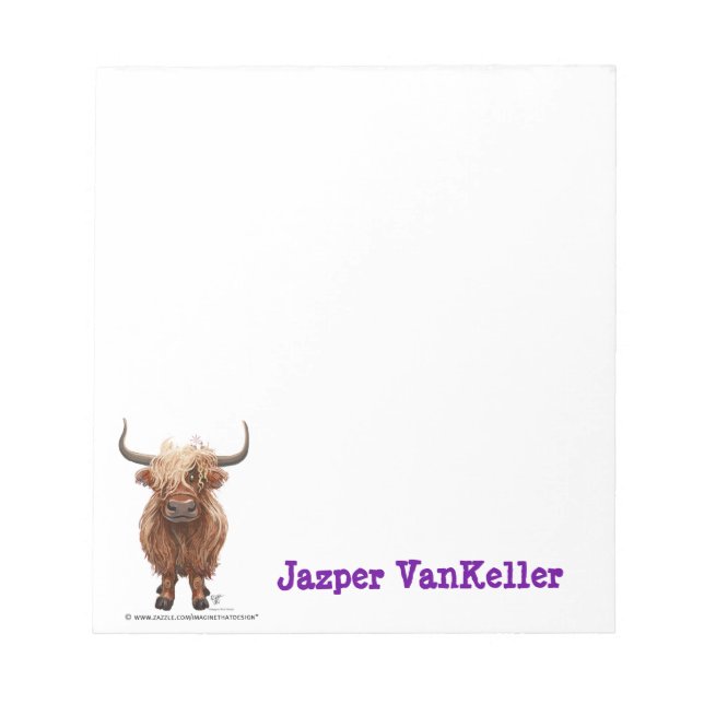 Highland Cow Stationery Notepad (Front)