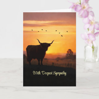 Highland Cow Steer Calf Sympathy Loss Country  Card