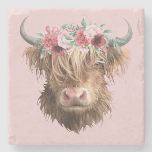 Highland Cow  Stone Coaster