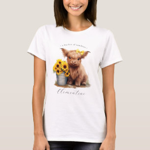 Highland Cow Sunflower Bucket T-Shirt