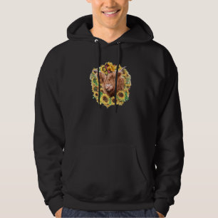 Highland Cow Sunflower Butterfly Farm Animals West Hoodie
