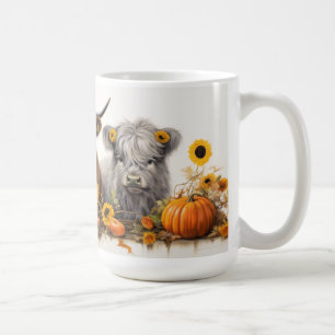 Highland Cow, Sunflowers Coffee Mug