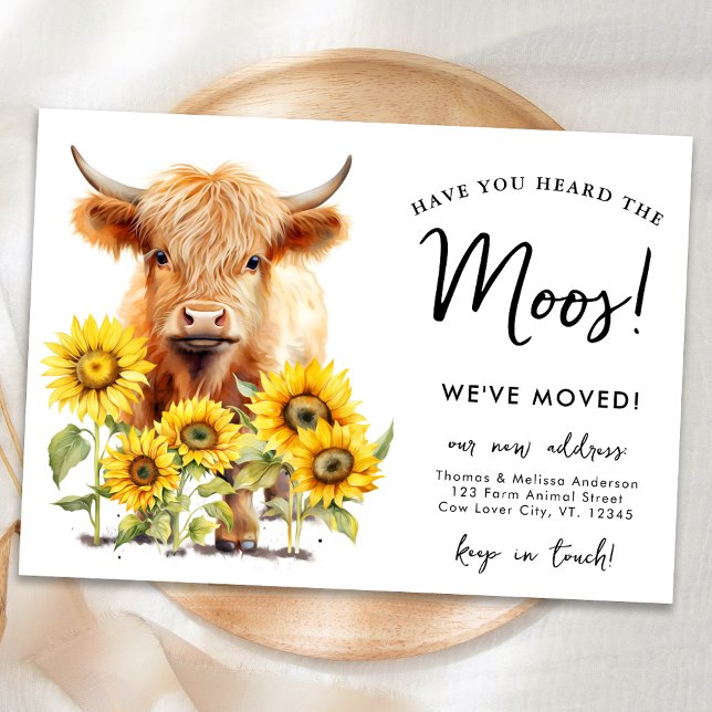 Highland Cow Sunflowers New Address Farm Moving Announcement (Creator Uploaded)