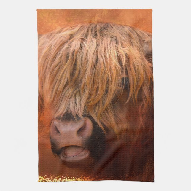 Highland Cow Tea Towel (Vertical)