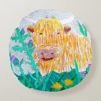 Highland cow throw pillow