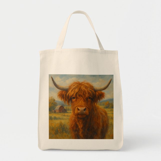 Highland Cow Tote Bag (Front & Rear View) (Front)