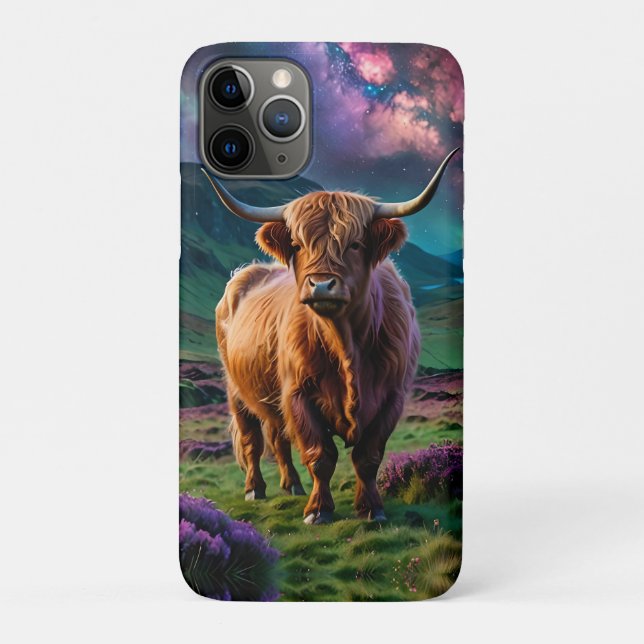 Highland Cow Under The stars Case-Mate iPhone Case (Back)