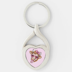 Highland Cow Valentine Coquette Valentine's Day  Key Ring