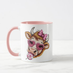 Highland Cow Valentine Coquette Valentine's Day Mug