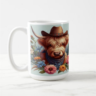 Highland Cow Wearing Cowboy Hat Coffee Mug