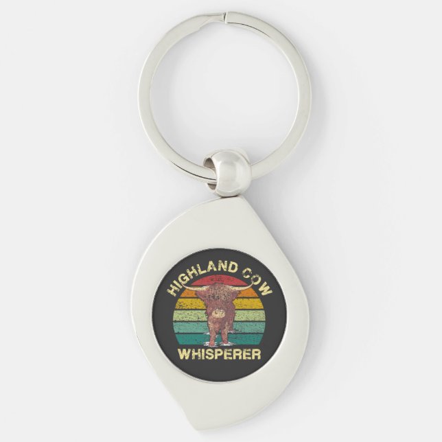 Highland Cow Whisperer  Key Ring (Front)