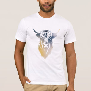 Highland Cow Wildlife Nature Silhouette Style Cool T-Shirt