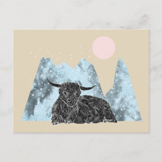 "Highland Cow Winter" Postcard