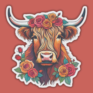 Highland Cow with Roses Waterproof 