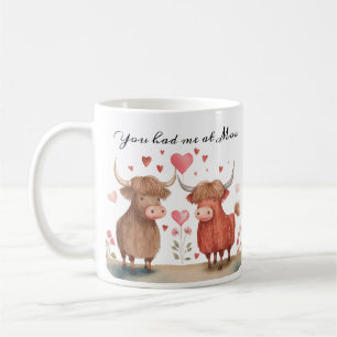 Highland Cow You had me at Moo Valentines Day Mug