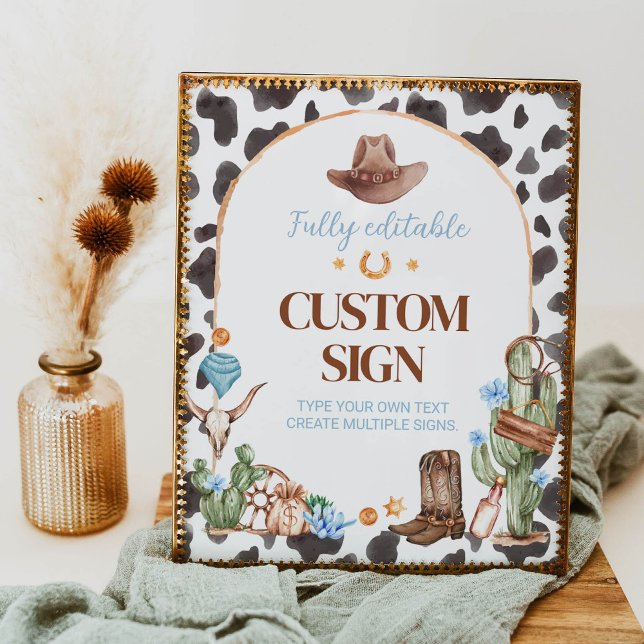Highland Cowboy Birthday Party Table Sign (Creator Uploaded)