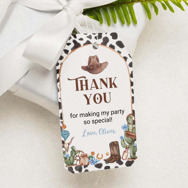 Highland Cowboy Birthday Thank You Tag (Creator Uploaded)