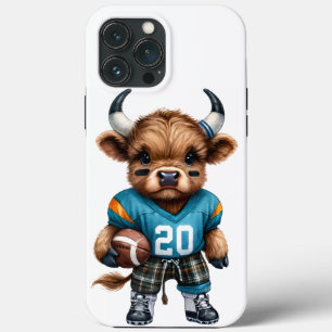 Highland Cows and Football iPhone 13 Pro Max Case