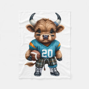 Highland Cows and Football Fleece Blanket