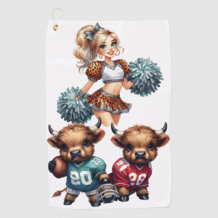 Highland Cows and Football Golf Towel
