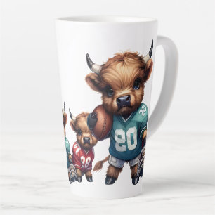 Highland Cows and Football Latte Mug