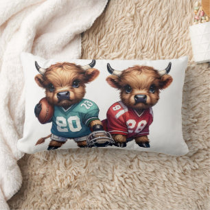Highland Cows and Football Lumbar Cushion