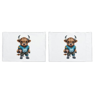 Highland Cows and Football Pillowcase