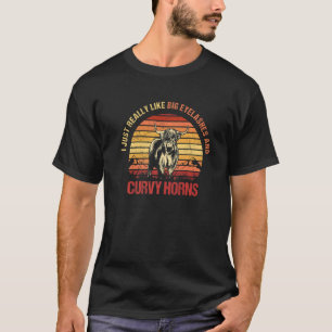 Highland Cows Farmer Cattle Curvy Horns 3 T-Shirt