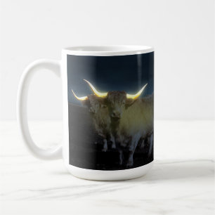 Highland Cows Glowing In The Dark, Coffee Mug