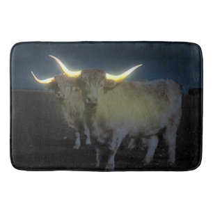 Highland Cows Glowing In The Dark, Memory Bathmat